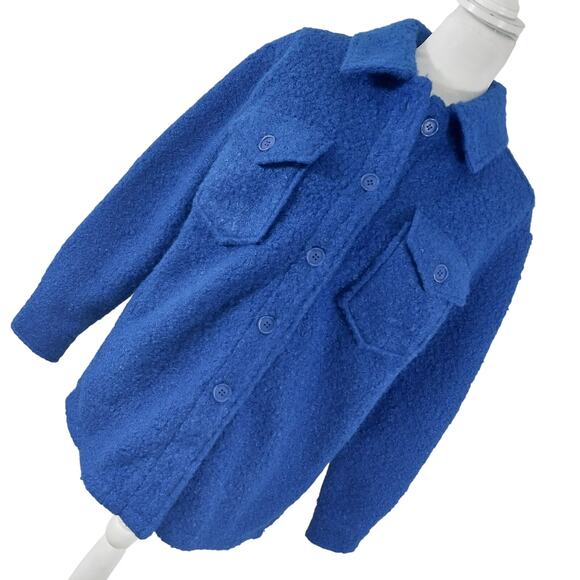 NWT! AUTRES FILLES! ROYAL BLUE BOUCLE KNIT, BOILED WOOL LOOK JACKET, COAT! SZ XS - Picture 9 of 9